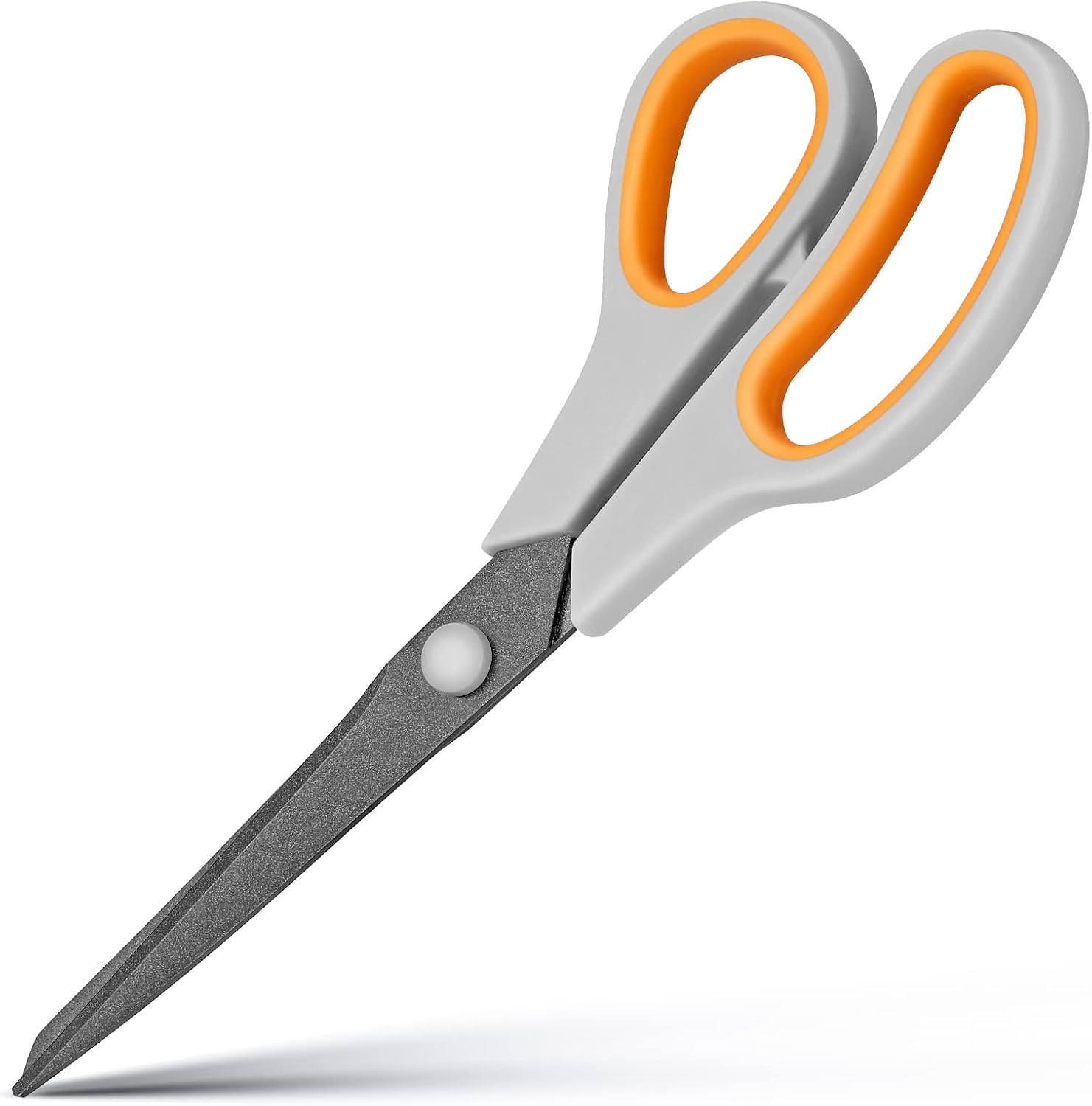 Titanium Non-Stick Scissors, Forvencer 8" All-Purpose Scissors, Stainless Steel Scissors with Comfort Grip, Heavy Duty Scissors， Craft Scissors for Office School Kitchen Home (Grey&Orange)