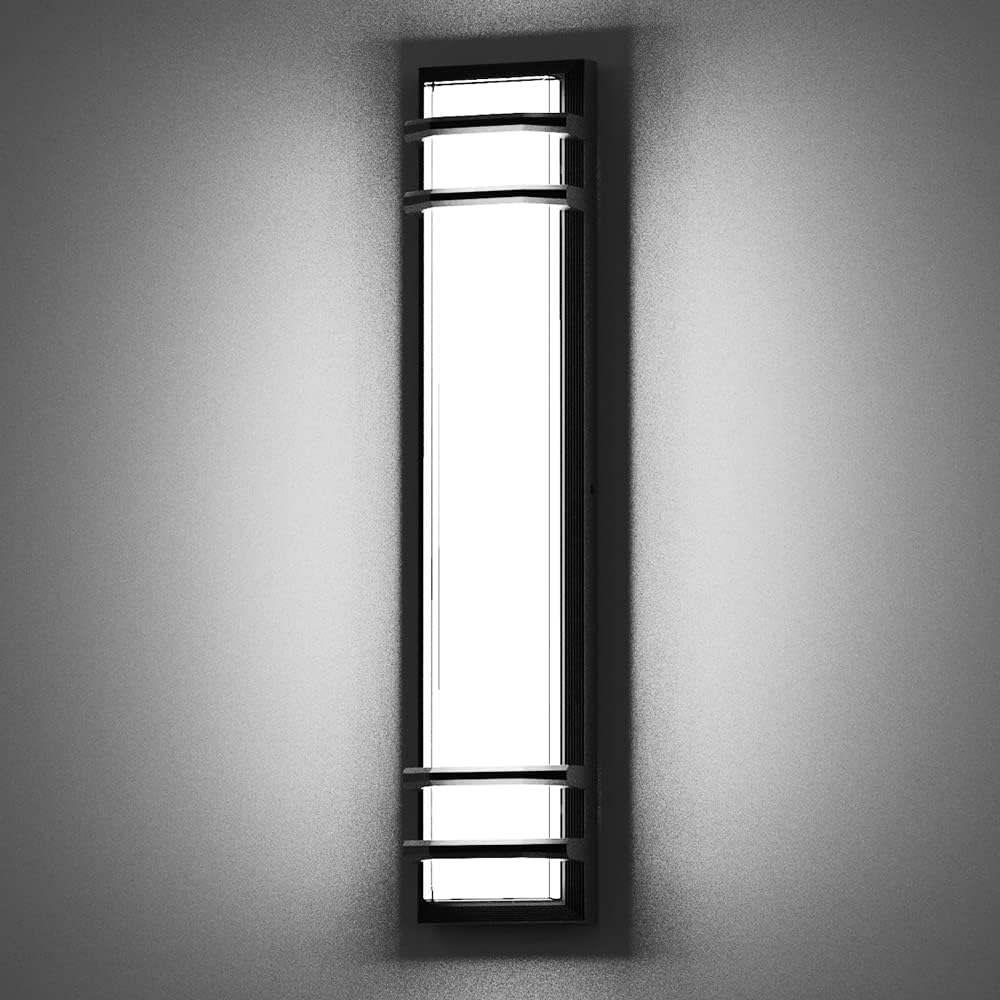 Sytmhoe Outdoor Wall Lights,23.6in 36W LED Modern Porch & Patio Wall Light Fixture, Black Aluminum Exterior Sconce wall Mounted Lights Suitable for Garage Living Room Courtyard House(6000K)