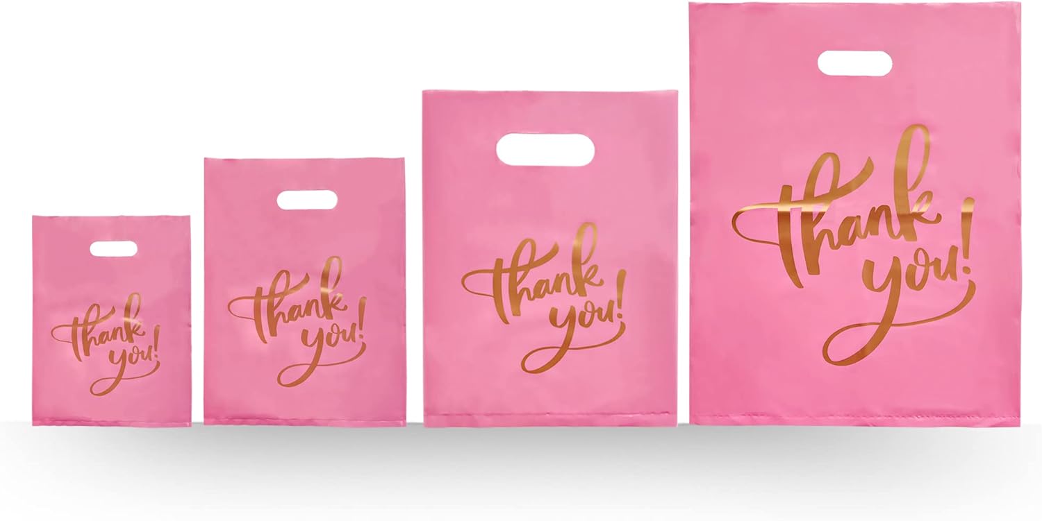 260 Pieces 4 Sizes Thank You Bags Thank You Bags with