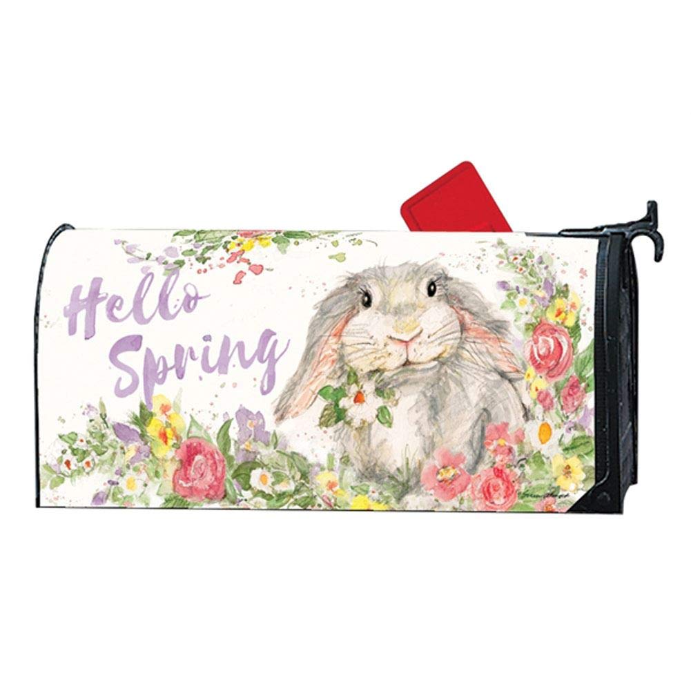 Studio M Hello Bunny Decorative Spring Easter MailWrap, The Original Magnetic Mailbox Cover, Made in USA, Superior Weather Durability, Standard Size fits 6.5W x 19L Inch Mailbox