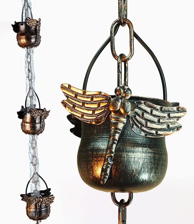 GARDY Dragonfly Rain Chain Rain Chains for Gutters Rain Chains for