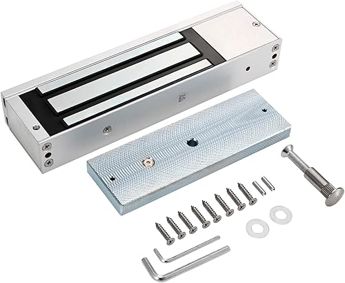 Miniatura 3 de Cerradura electromagnética con soporte Z y L 1200LBS 1,102.3 lbs fuerza de retención Cerradura de puerta magnética eléctrica 12V Modo NC a prueba de