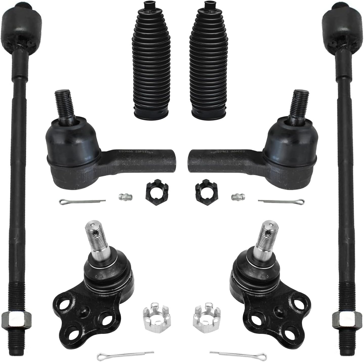 Detroit Axle - Front 8pc Suspension Kit for 1996-2004 Nissan Pathfinder, 1997-2003 INFINITI QX4, 2 Lower Ball Joints 4 Outer Inner Tie Rod Ends 2 Boots 1998 1999 2000 2001 2002 Replacement