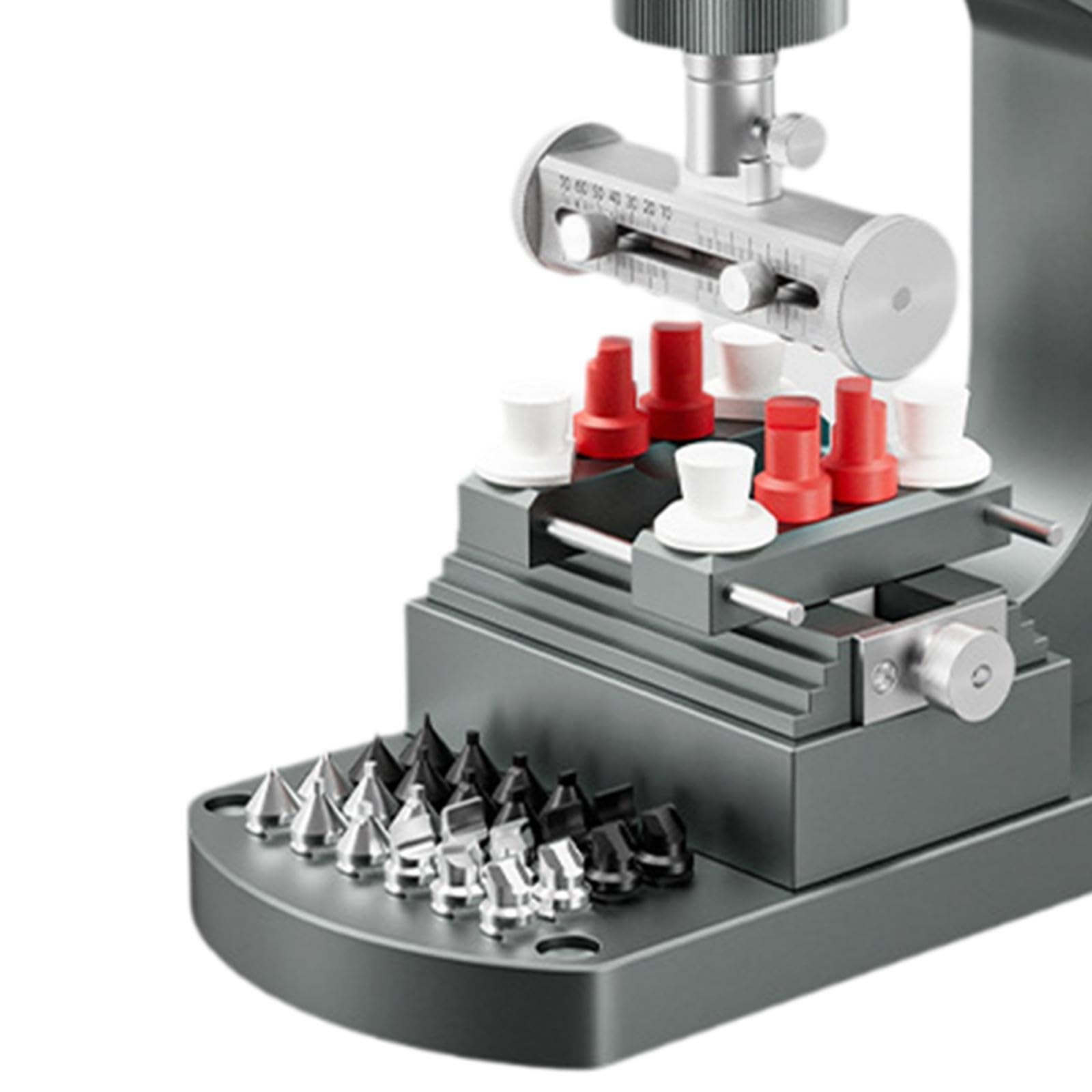 Ouvre-boîtier de Montre Manuel Appareil d'Ouverture Presse Filetée Base de Table Compacte Cadre en C Métal Molette Large Pression Stable Embouts