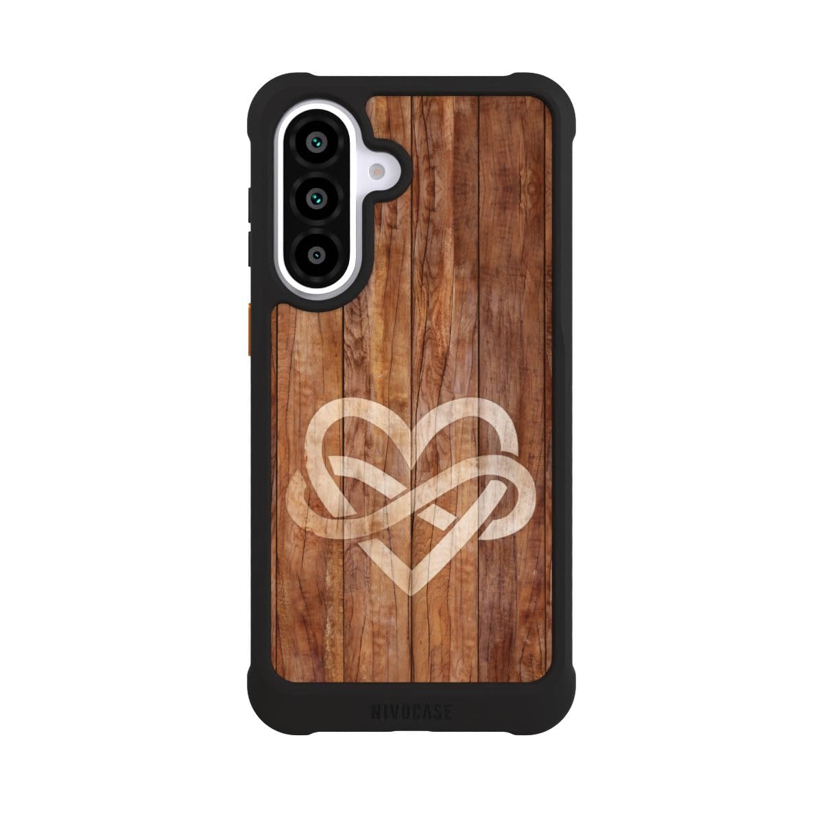 Custodia per Samsung Galaxy A57 5G Cuore Amore Aspetto legno