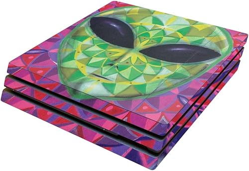 MightySkins Skin compatible con la consola Sony PS4 Pro - Geometric Alien Funda protectora de vinilo duradera y única Fácil de aplicar, quitar y