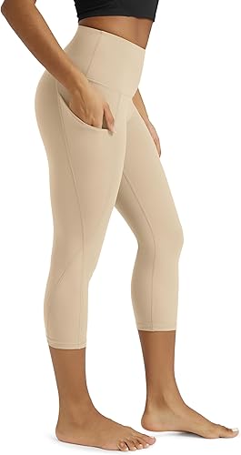 Miniatura 425 de ODODOS - Leggings tipo capri de mujer, no se traslucen y modelan el abdomen, con cintura alta y bolsillos; para hacer yoga, atletismo, ejercicio