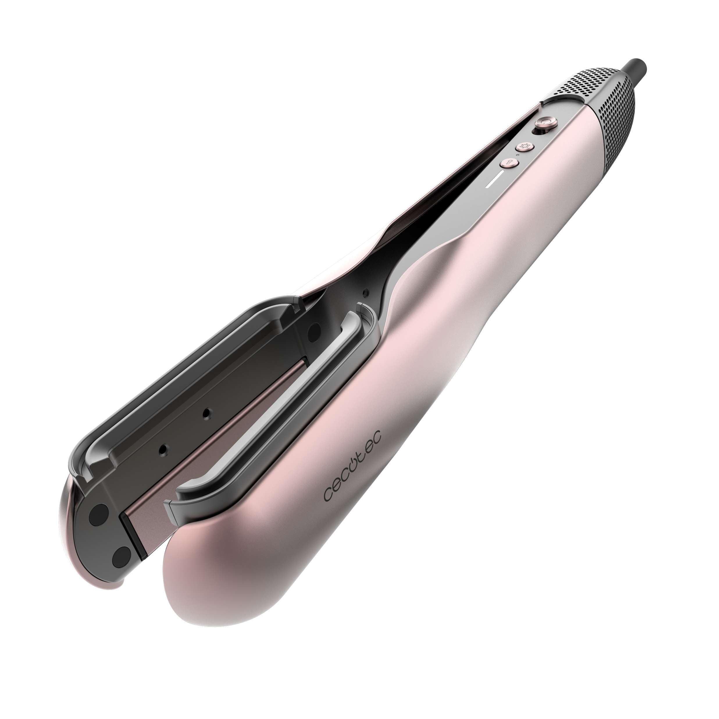 Cecotec Haarglätter mit Luft AirLisse 2in1 ForceDry Black Essential. 1000W, Luftstrom 19,7 m/s, 2 magnetische Aufsätze, Antifrizz, Plasmafunktion, bürstenloser Motor, 4Temperaturen, 2Geschwindigkeiten