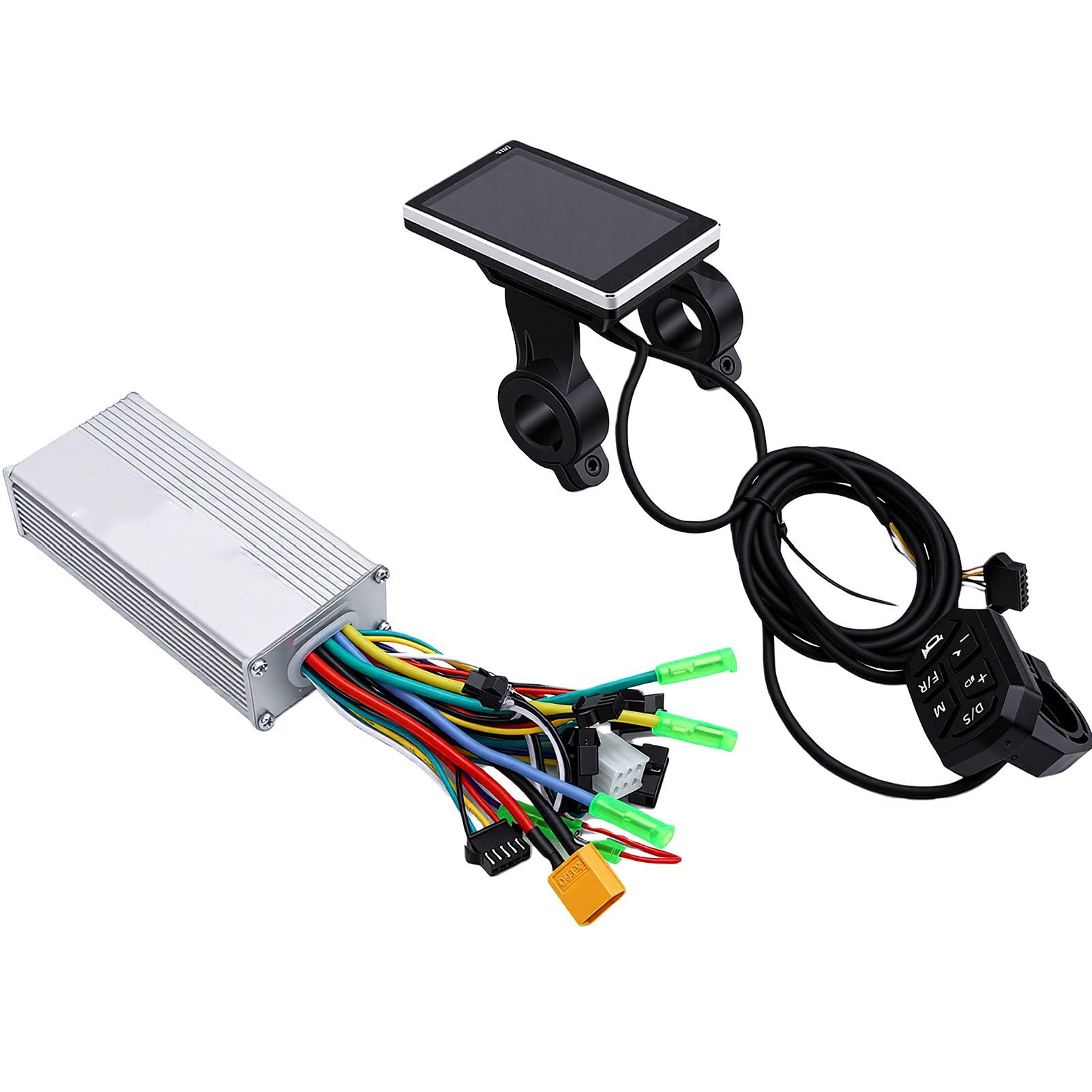 Kit Controller per Bici Elettrica Prestazioni Affidabili da 500 W con Pannello di Controllo Display LCD per Pendolarismo Quotidiano, Materiale ABS e Lega di Alluminio