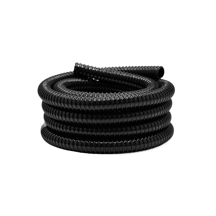 Pisces 50mm (2 Inch) Black Pond Corrugated Flexible Hose Pipe - 5m Roll