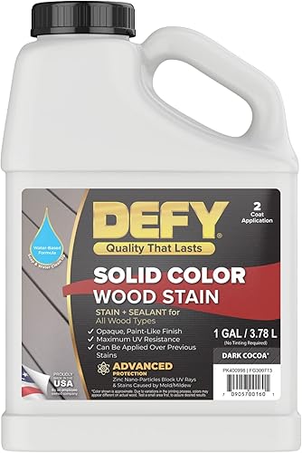 DEFY Tinte para madera de color sólido, cacao oscuro, 1 galón, pintura de cubierta de larga duración para madera y manchas de cercas, pintura de disponible en Yaxa Mexico