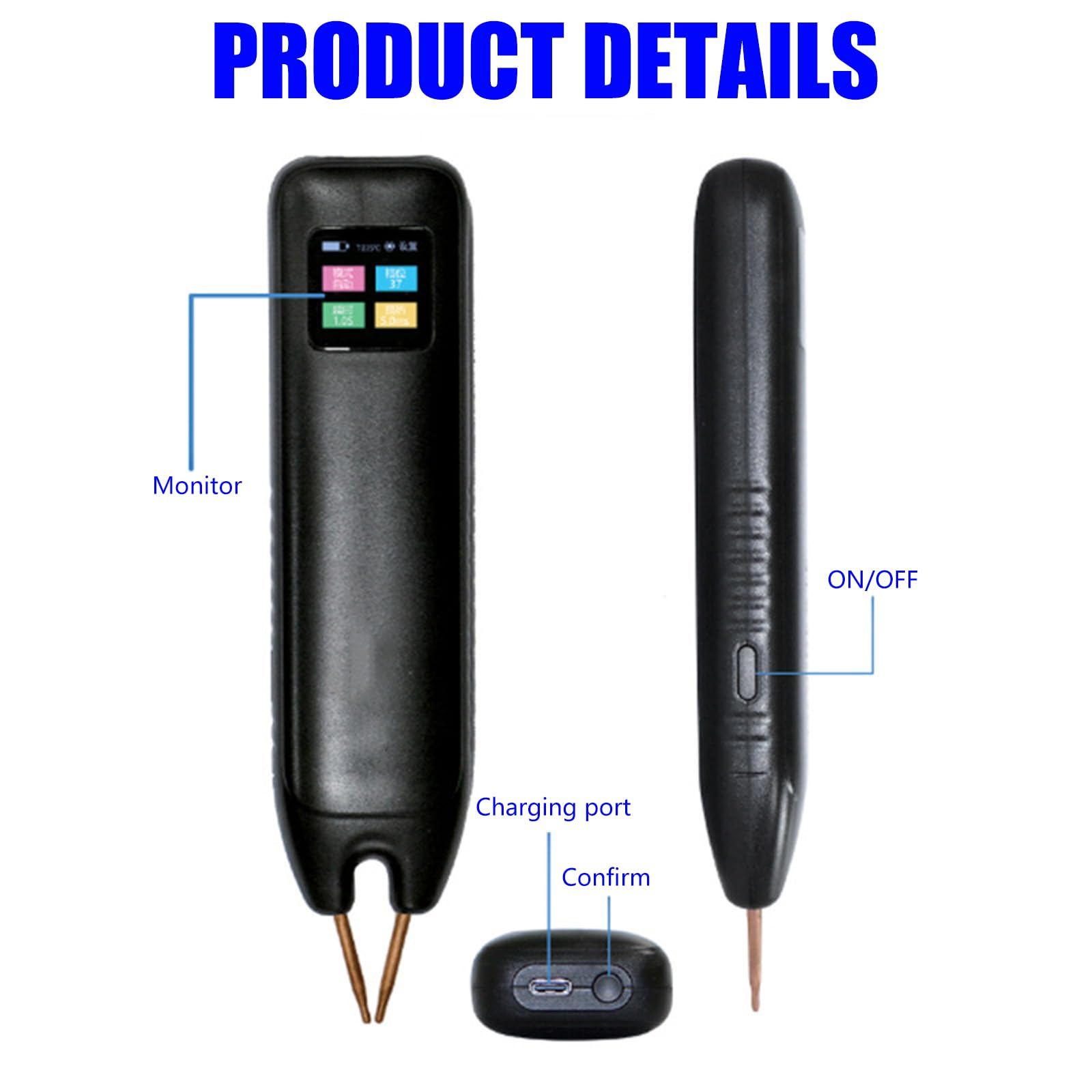 Dispositivo De Soldadura Por Puntos Mano Digital Con Batería Recargable 99 Ajustes Ajustables Adecuado Para Técnicos Aficionados Equipo Soldadura Eficiente