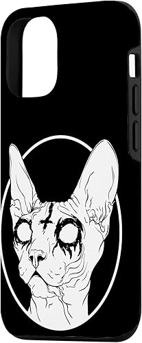 Miniatura 2 de iPhone 1212 Pro Black Metal Sphynx Cat  Caja de metal gótico y muerte pastel