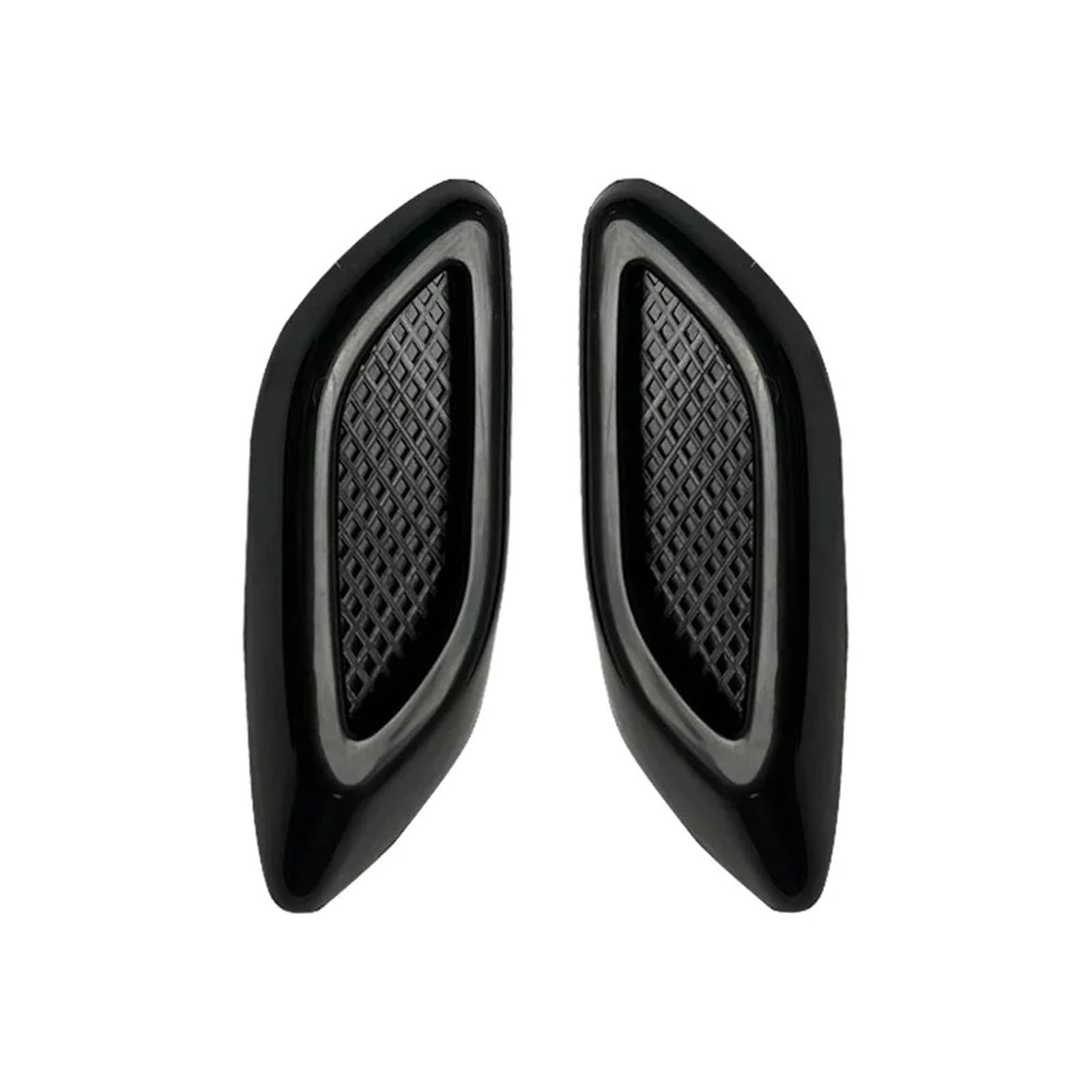 EJUOYO Side Vent Decor Sticker Air Grill Bonnet Vent Car Hood Aerator Decorative Intake Auto Side Flow Decal Bumper Decoration Cover Car Fender Side Vents(2Pcs Glossy Black)