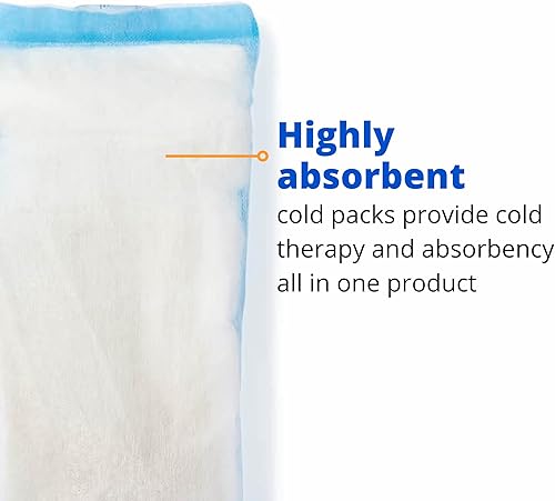 Miniatura 2 de Medline - Paquete de 24 paquetes de frío perineales con tira adhesiva, 4.7 x 14.2in (paquete de 24), postparto, ideal para madres nuevas