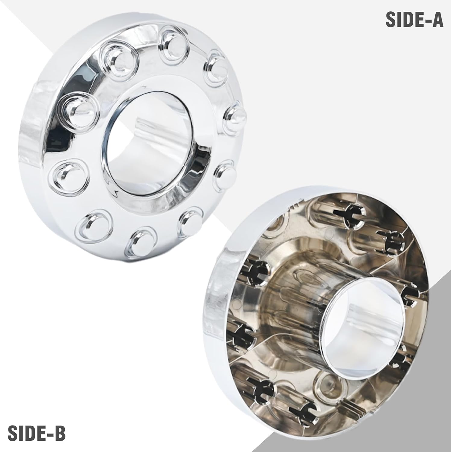 5C3Z1130NA Front Wheel Center Hub Cap Cover Replacement for 05-17 Super Duty F450 DUALLY Chrome 10 Lug, Replacement for Ford Super Duty F550 Replaces 5C3Z1130NA