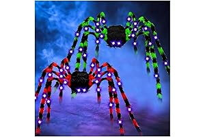 Halloween Light-Up Giant Spider Duo for Spooky Home and Lawn Decor