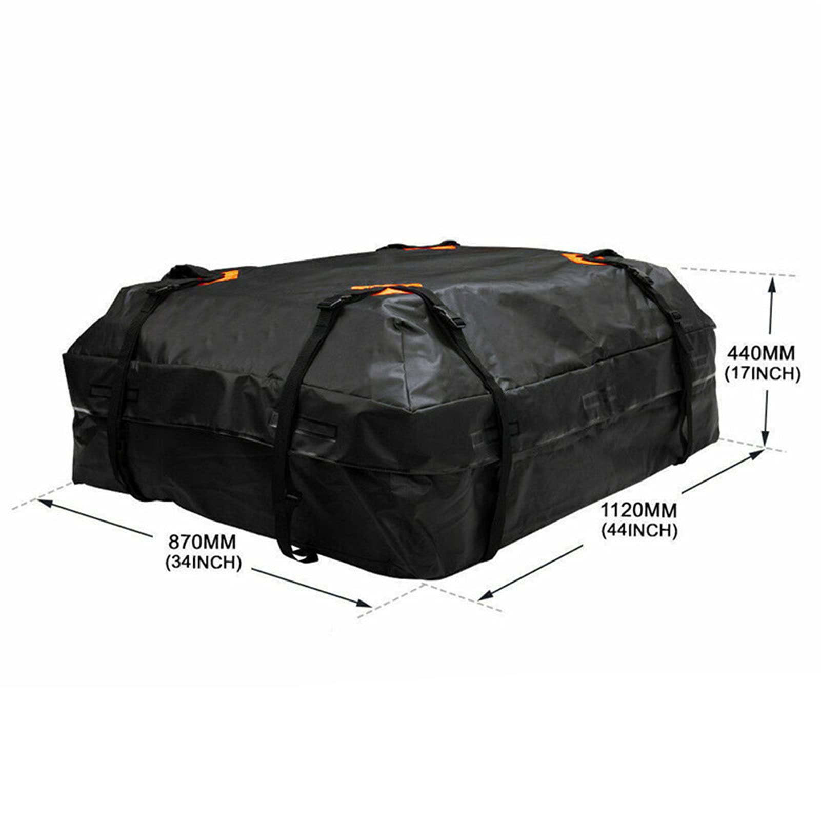 Sac de toit pour voiture, porte-bagages de toit 15 mètres cubes, sac de toit étanche pour bagages de rangement supérieur pour toute voiture avec ou sans barre transversale de toit (A)