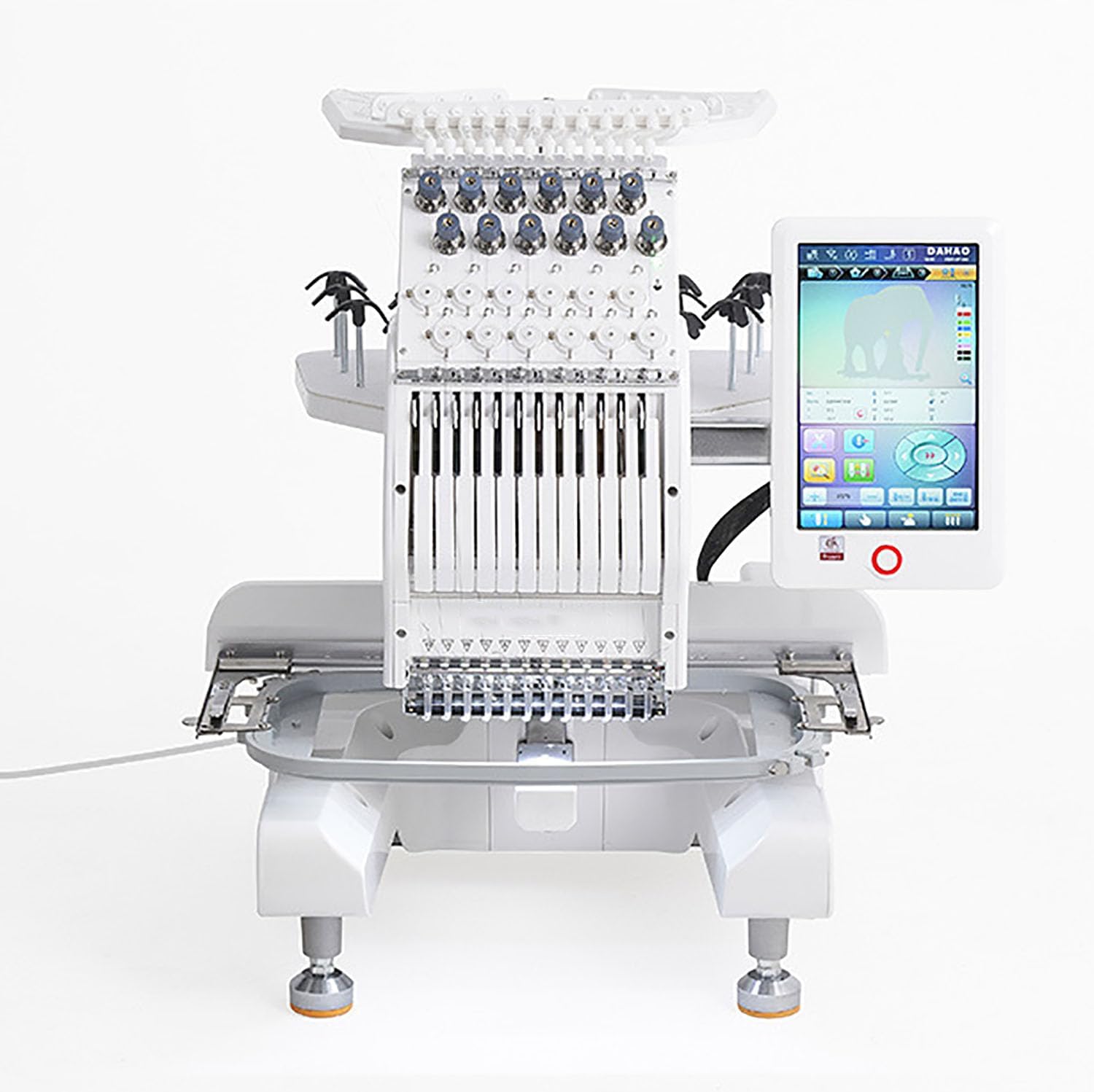COYEUX Commercial Computerized Embroidery Machine, 12 Needles Single Head Embroidery Machine, 20 * 30cm Large Embroidery Area and 1000Rpm/min Speed, DST Format Tricks, for Clothing