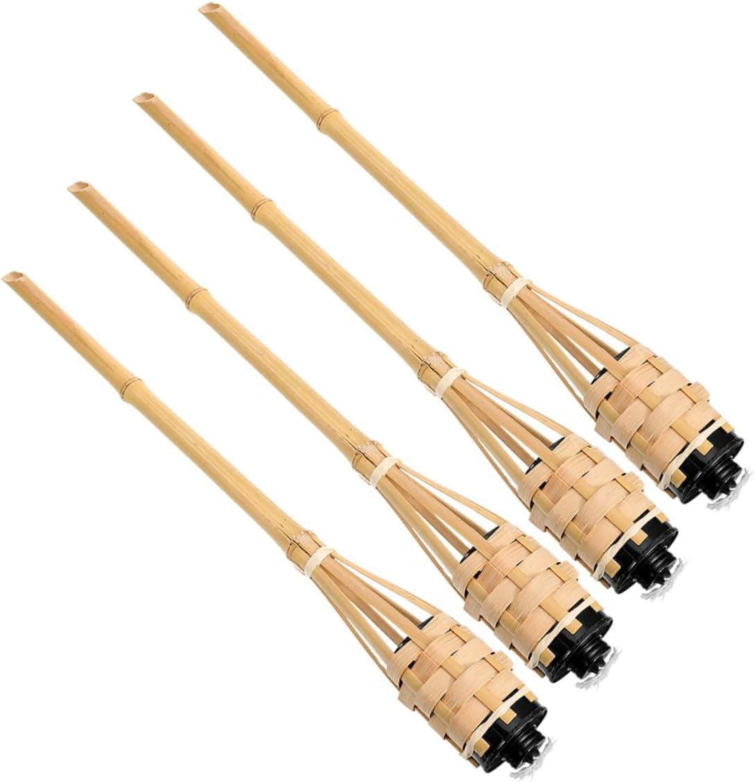 4pcs Woven Garden Torches Windproof Outdoor Oil Lamps for Reliable Illumination at Weddings Festivals and Summer Parties Low Smoke Emission for Lighting