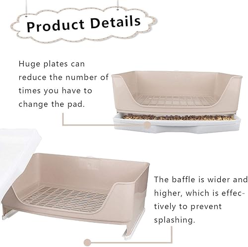 Miniatura 3 de PINVNBY Caja de arena grande para conejos, bandeja de arena para mascotas más grande, entrenador con cajón, caja de inodoro de esquina para