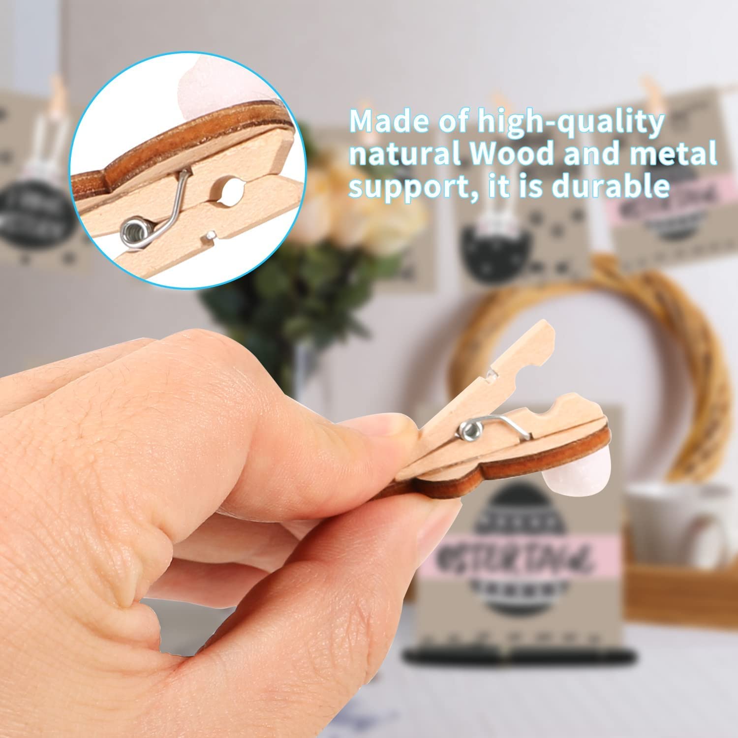 30 Clips Photo Chat En Bois - Pinces à Linge Décoratives - Multicolores - Pour Déco, Événements, DIY - 3.6x2.3cm