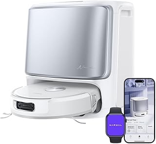 Narwal Flow Aspirateur Robot Laveur avec Station, 22 000 Pa, DualFlow Anti-Enchevêtrement Poil Animaux, Systeme de Lavage FlowWash, Eau Chaude 45-80°C, Nettoyage et séchage Auto de la serpilliere