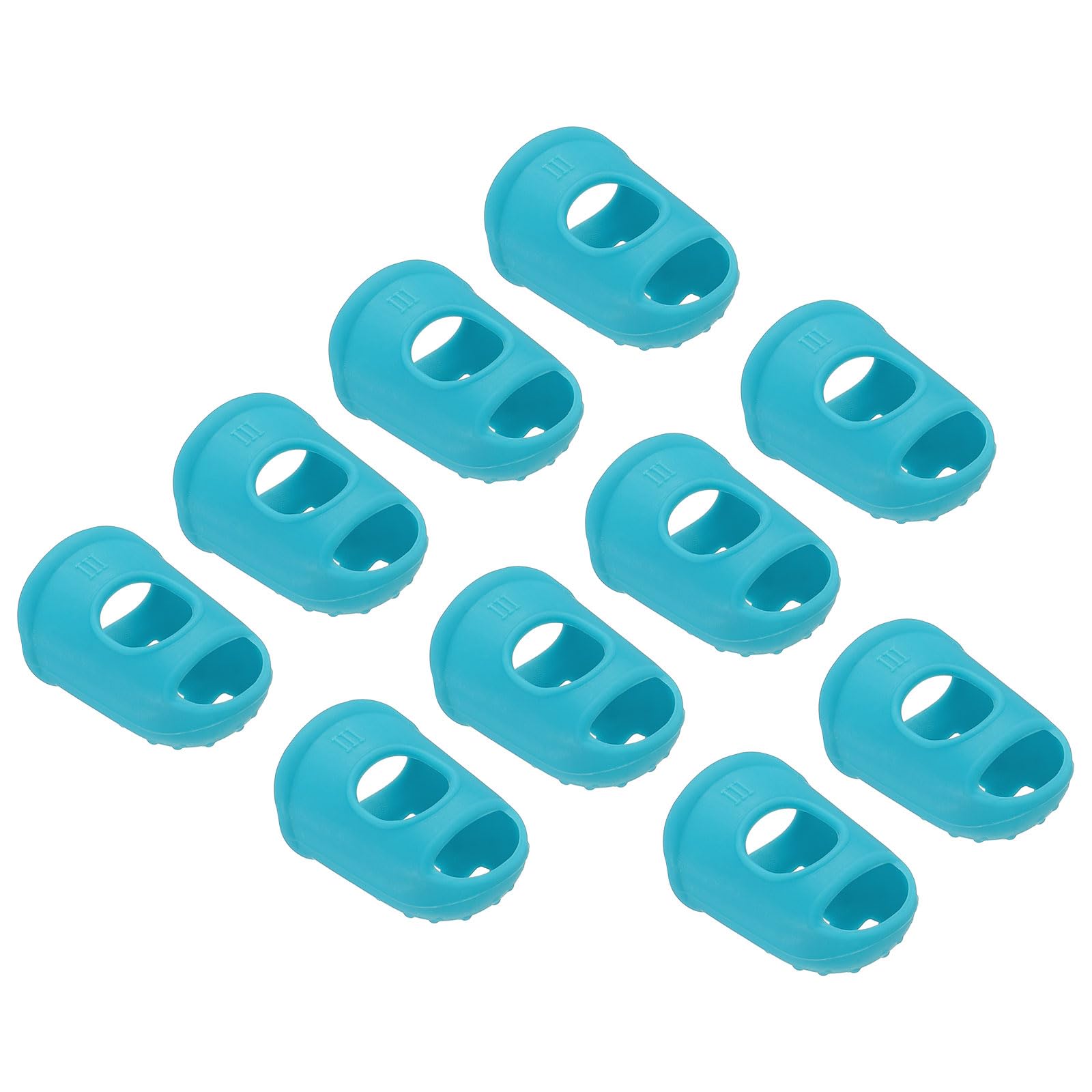 PATIKIL Finger Tips Anti Slip Fingertip Protector, 20 Pack 29mm Silicone Finger Guard for Paper Sorting Sewing Guitar Playing, Light Blue L Size
