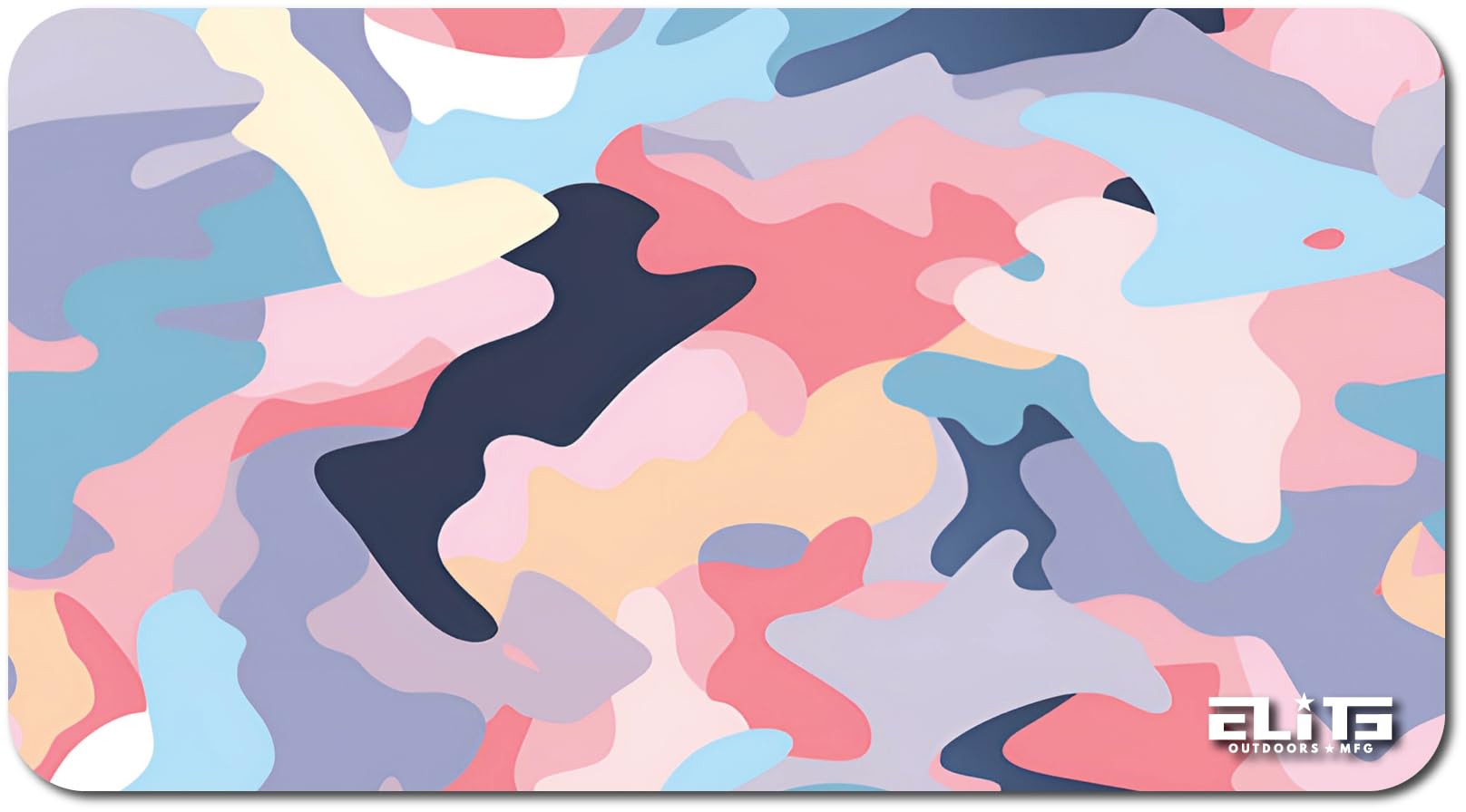 Elite Outdoors MFG | Pastel Camo Gun Cleaning Mat | Classic Camouflage Design | Blue, Pink & Purple Shades | Made in The USA | Size 12x22 inches