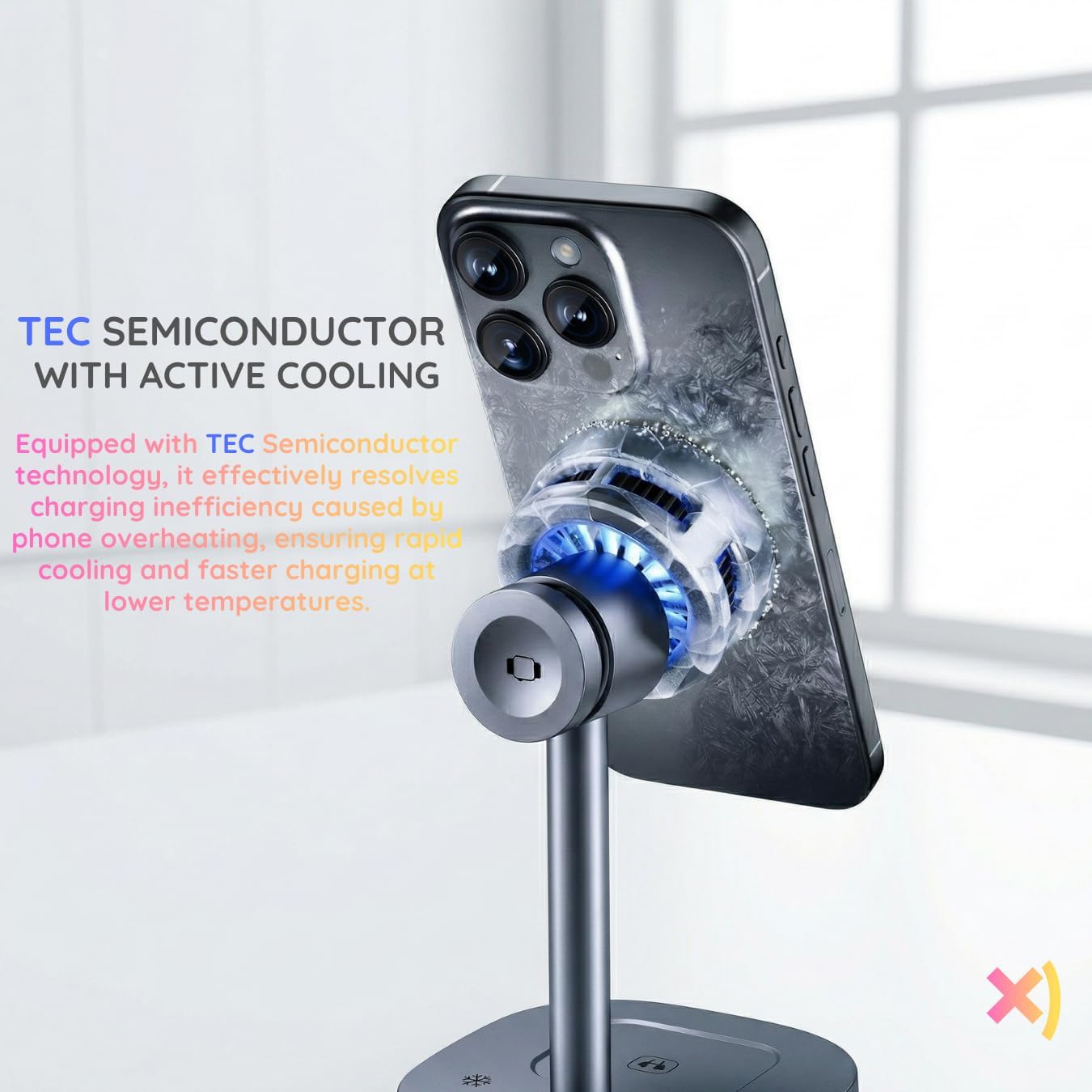 3 in 1 Wireless Charging Station for Apple MagSafe Charger Stand,15W Fast Phone and Watch Charger with TEC Cooling, Magnetic Wireless Charger for iPhone 17 16 15 14 13, Apple Watch, AirPods