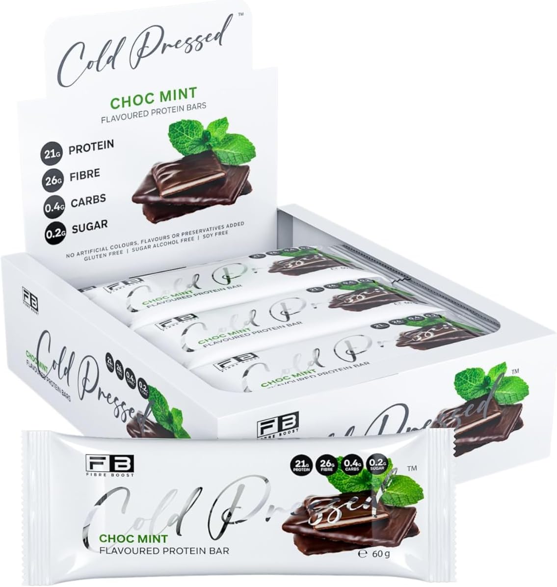 Cold Pressed Choc Mint flavoured Protein Bar