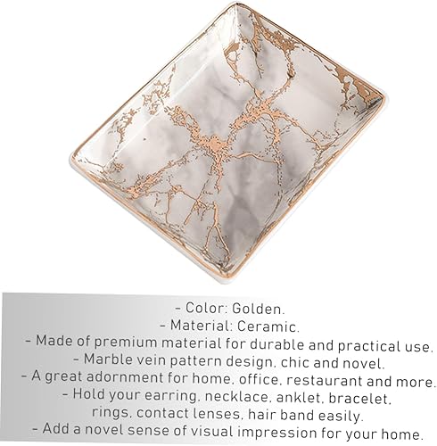 Miniatura 6 de Amosfun Decor Tray Jewelry Tray Ceramic Ring Tray Decorative Trays Trim Tray Desk Tray Earring Tray Jewelry Display Plate Ceramic Ring Plate Ceramic