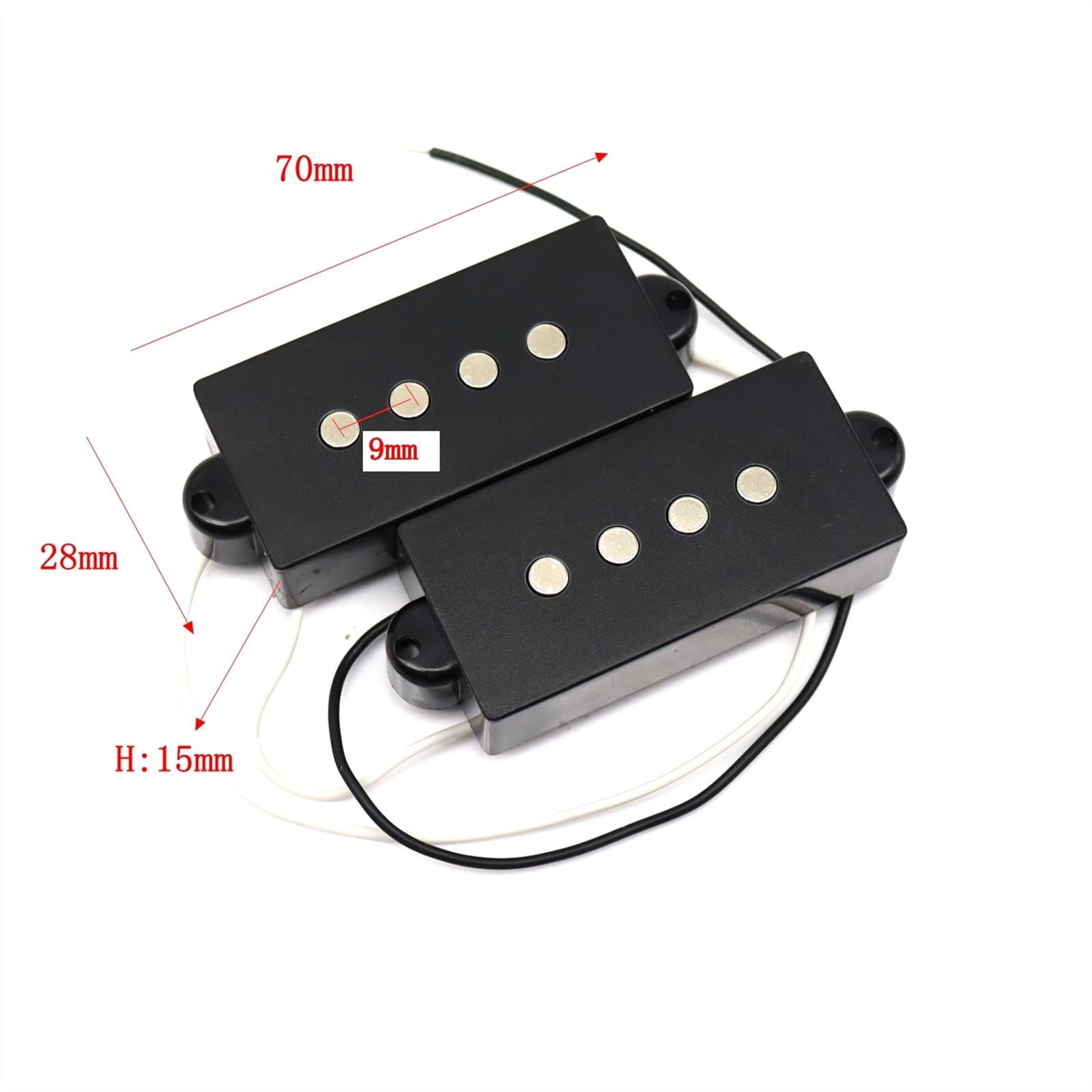 Pastillas de Guitarra electrica 1 Juego De Pastillas De Bajo Eléctrico, Pastillas Humbuckers, Pastillas Humbuckers (Color : BK)