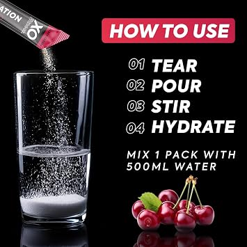 Hydration Sachets | 28 Servings | Key Electrolytes Sachets | Immunity Support with Essential Vitamins & Minerals | Zero Sugar & Low Calorie Hydration Multipliers | Black Cherry