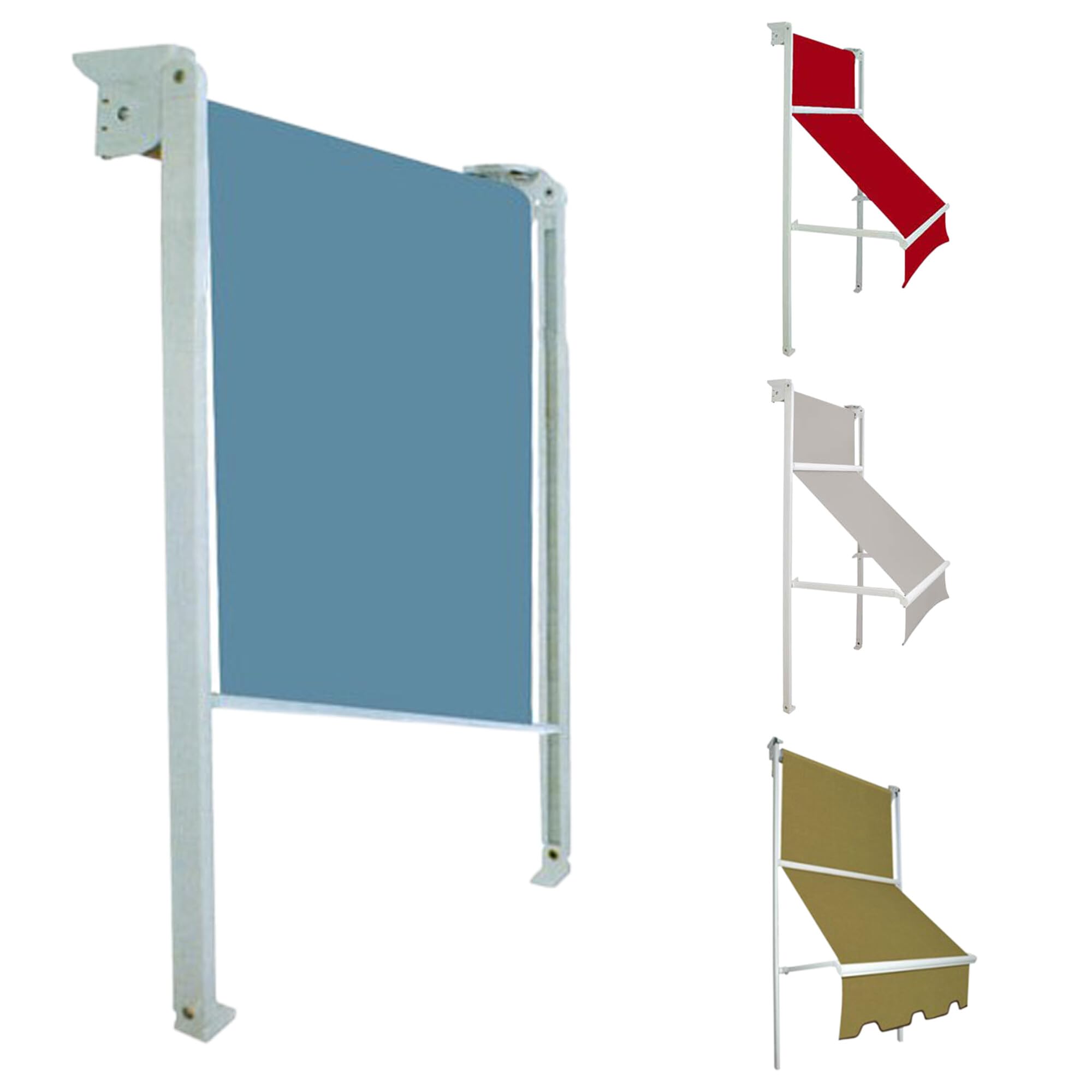 Tenda da Sole Per Balcone a Caduta Mod. Genova con Guide Laterali, Personalizzabile, Tessuto Tempotest Para’ o PVC diversi colori. Tenda a Caduta Motorizzata o Manuale (LARGHEZZA DA 121 CM A 200 CM)