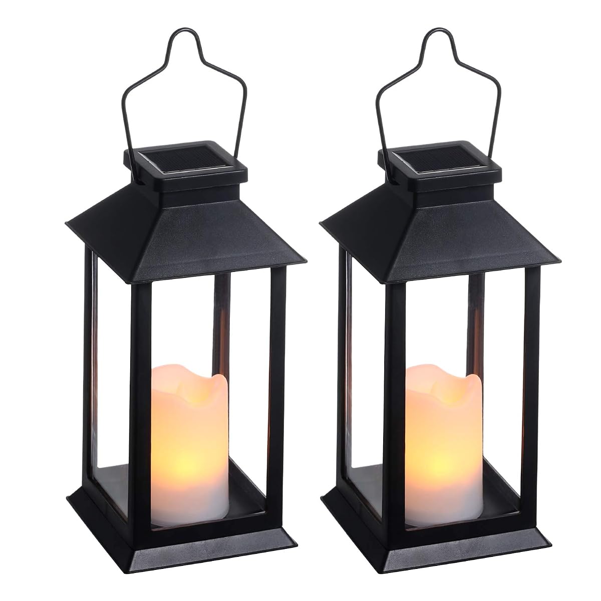 Tomshine Solar Lanterns 2 Pack, 11.8 Led Flameless Candle Lights, Outdoor
