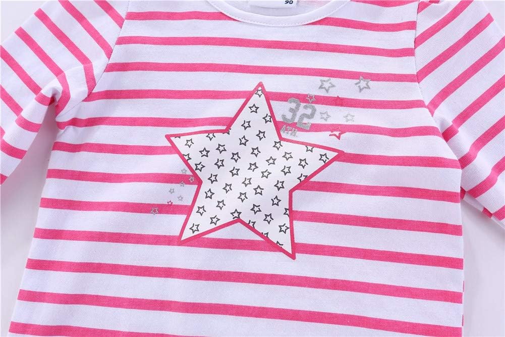 Mud Kingdom Little Girls Jogger Sets Cute Stripe Stars 3 Piece School Wear - Image 7