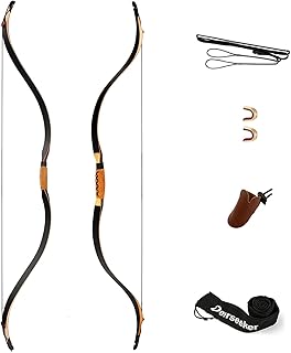 Deerseeker Archery 52" Recurve Bows Traditional Handmade Longbow Ambidextrous Horsebow for Adults & Youth Hunting Target Shooting 20-65lb