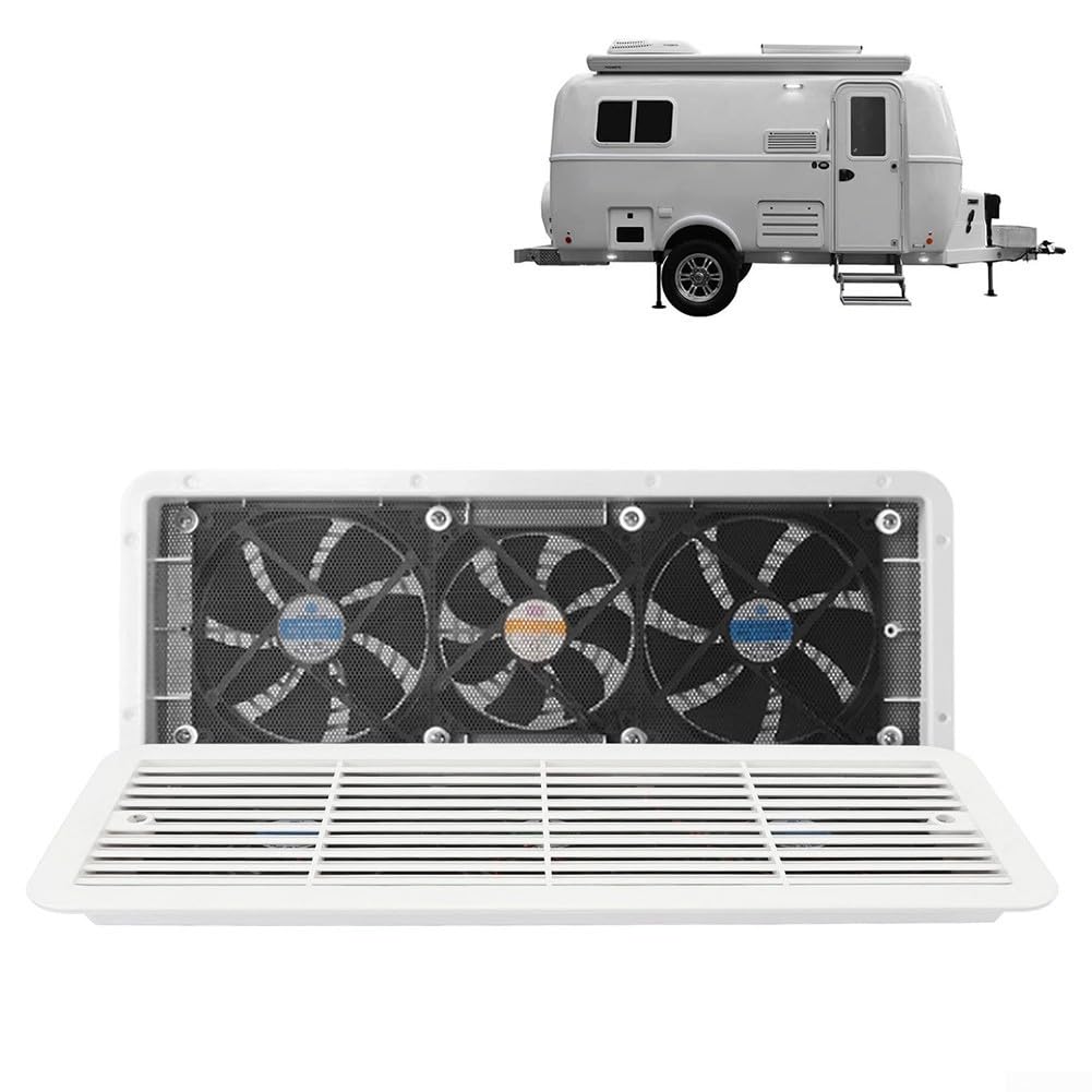 Ventola di ventilazione tripla per camper, 12 V, montaggio laterale, cappa di aspirazione, presa di aspirazione, uscita di ingresso e uscita a doppio riposo, per camper, yacht, barca
