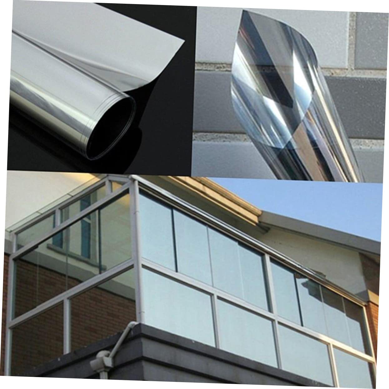 Pellicola Finestra Privacy Unidirezionale 2m Pet Argento | Protezione Occhi Indiscreti, per Vetri e Porte in Vetro, Uso Domestico