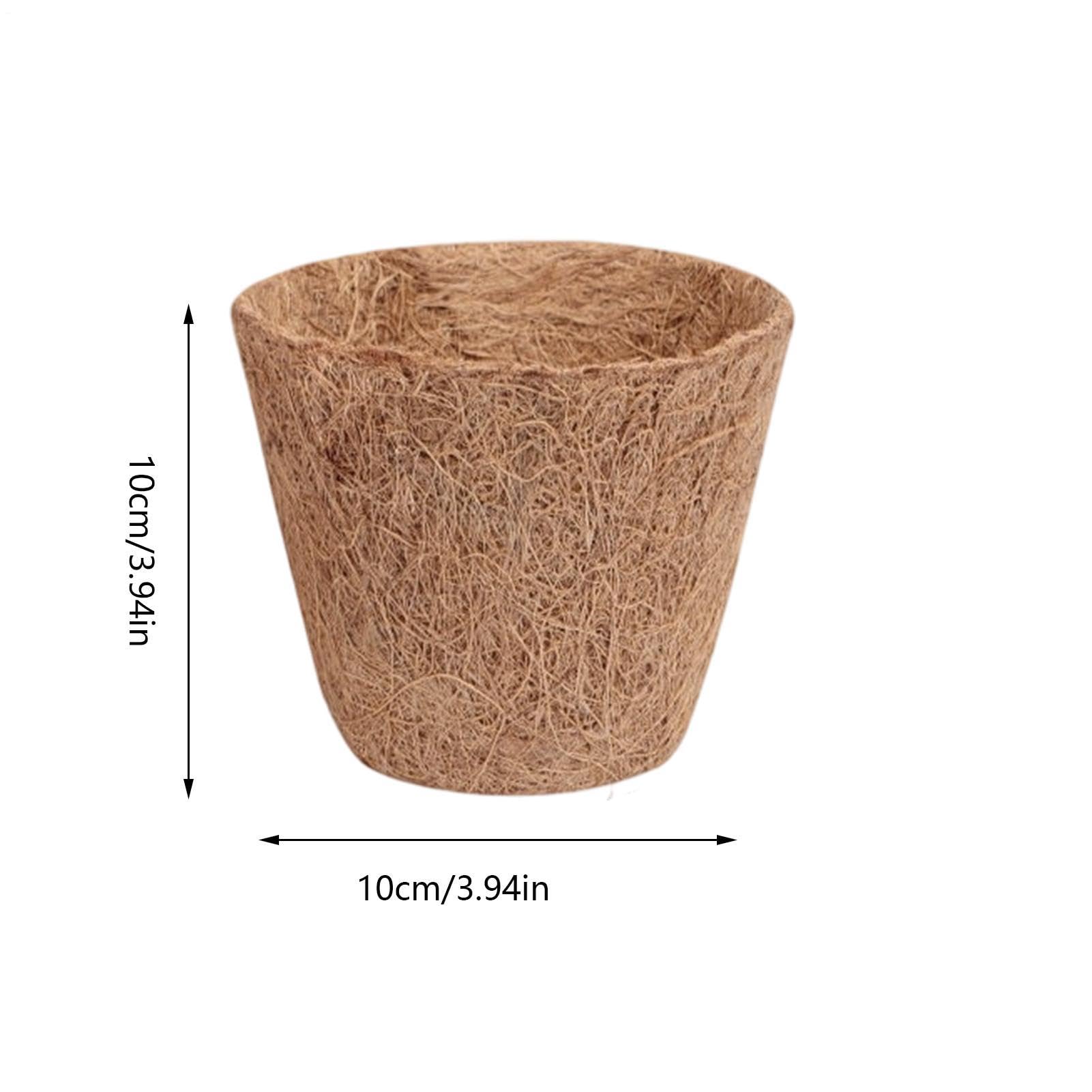 Lot de 10 pots de culture pour - En fibre de coco bio compostables - Respirants - Pour jardin, serre, cour, balcon, rebord de fenêtre, , intérieur
