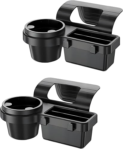 Miniatura 8 de GDQ Organizador de ventana de coche (paquete de 2) – Soporte de taza multifunción con clip y soporte para teléfono | Sin taladro, ajuste universal