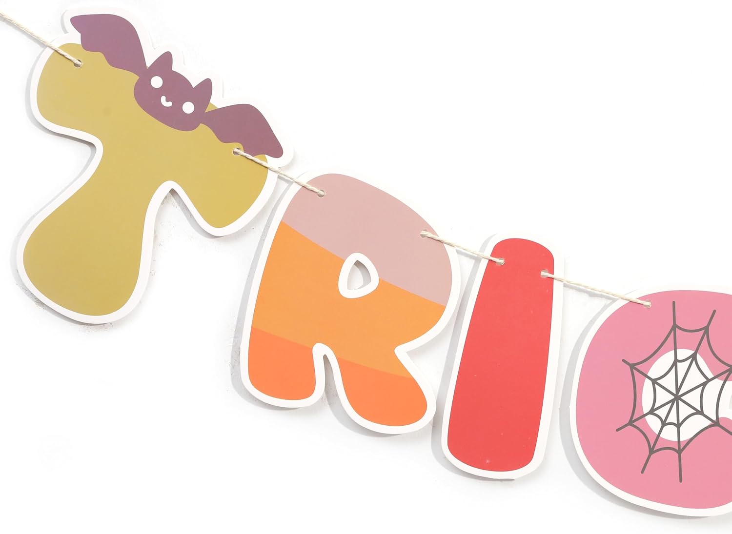 Halloween Trick or Treat Banner – Kids Cute Spooky Banner for Mantel Fireplace, Halloween Party Decoration Indoor Wall Hanging