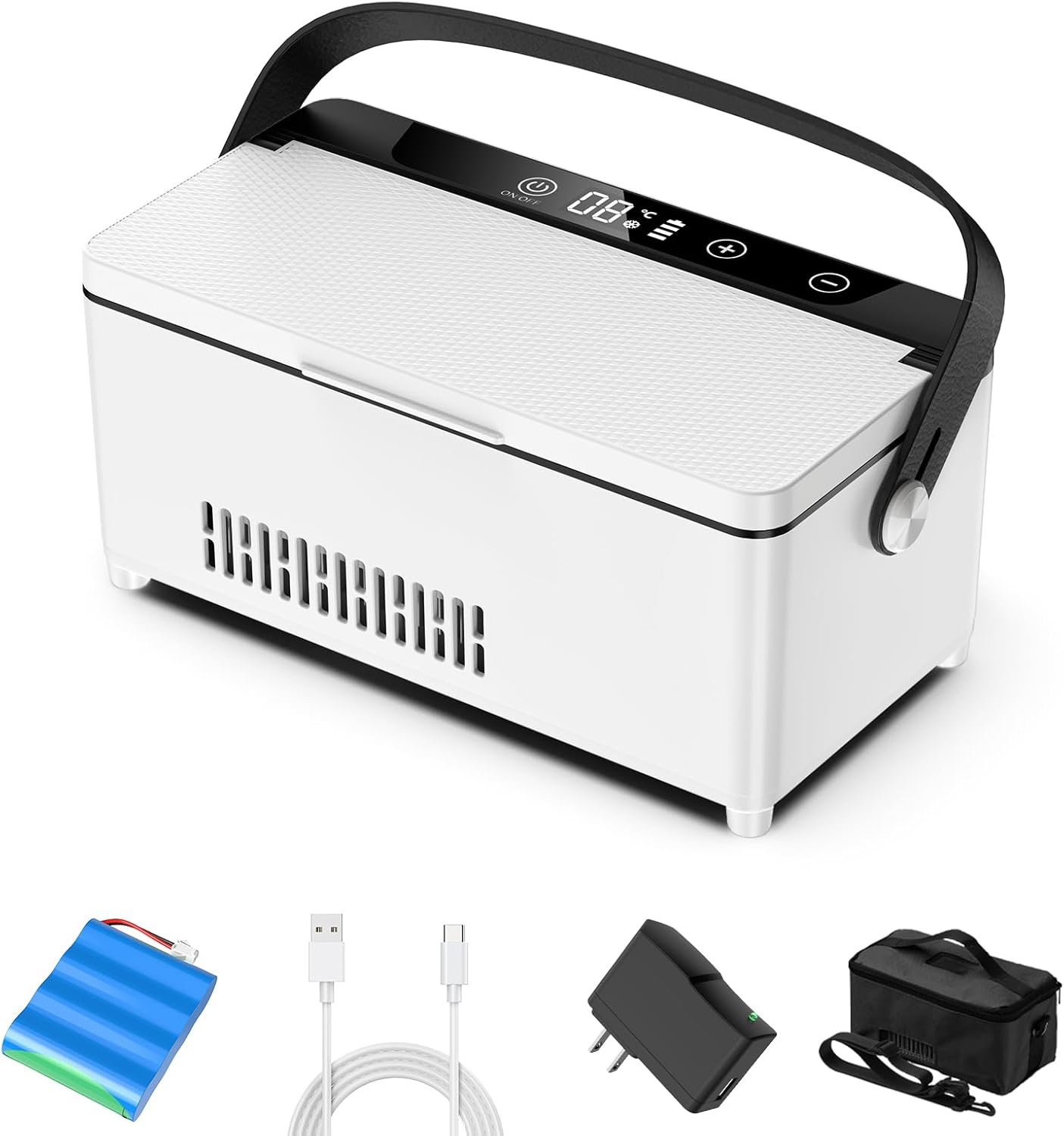 insulin fridge medcine cooler trave case with handle 2~8°C Keep Cooling with LED Display, Travel Medical Cooler Box with Handle (XS)