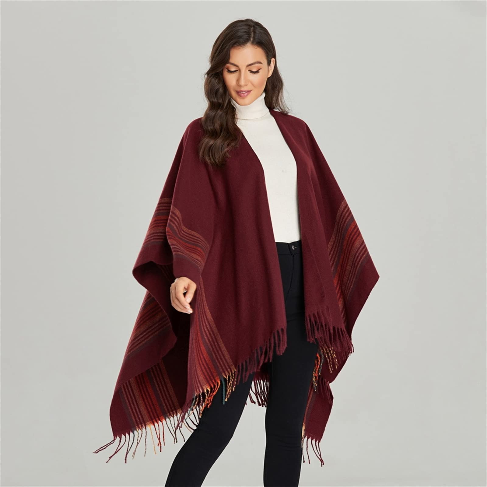 Scialle da Donna Scialle Invernale avvolge Lo Scialle del Mantello Poncho per Le Donne