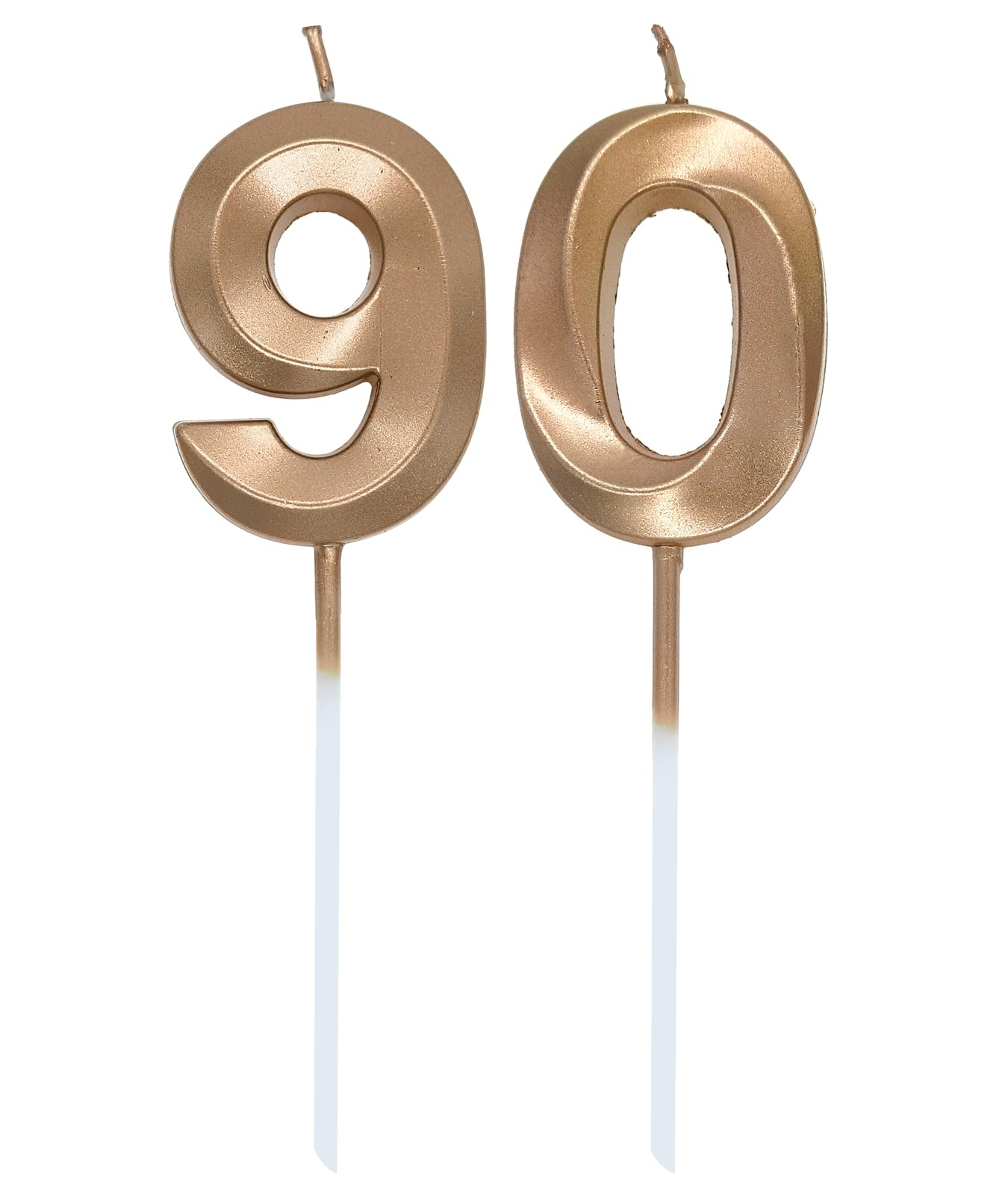 Lahviuu Champagne 90Th Birthday Candles For Cake – Number Candle – Birthday Cake Topper For 90 Years Old Celebration – Anniversary Wedding Party Supplies Decorations