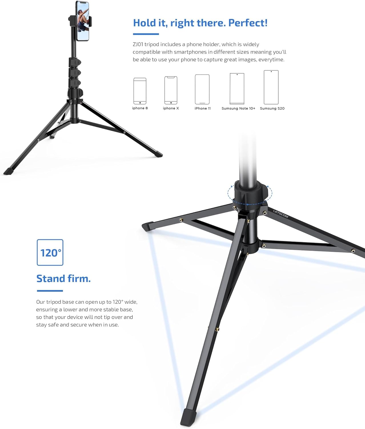 Tripod Selfie Stick Wireless Monopod Compatible with Google Pixel 9 Pro XL, Remote Shutter Built-in Self-Portrait Extendable Stand