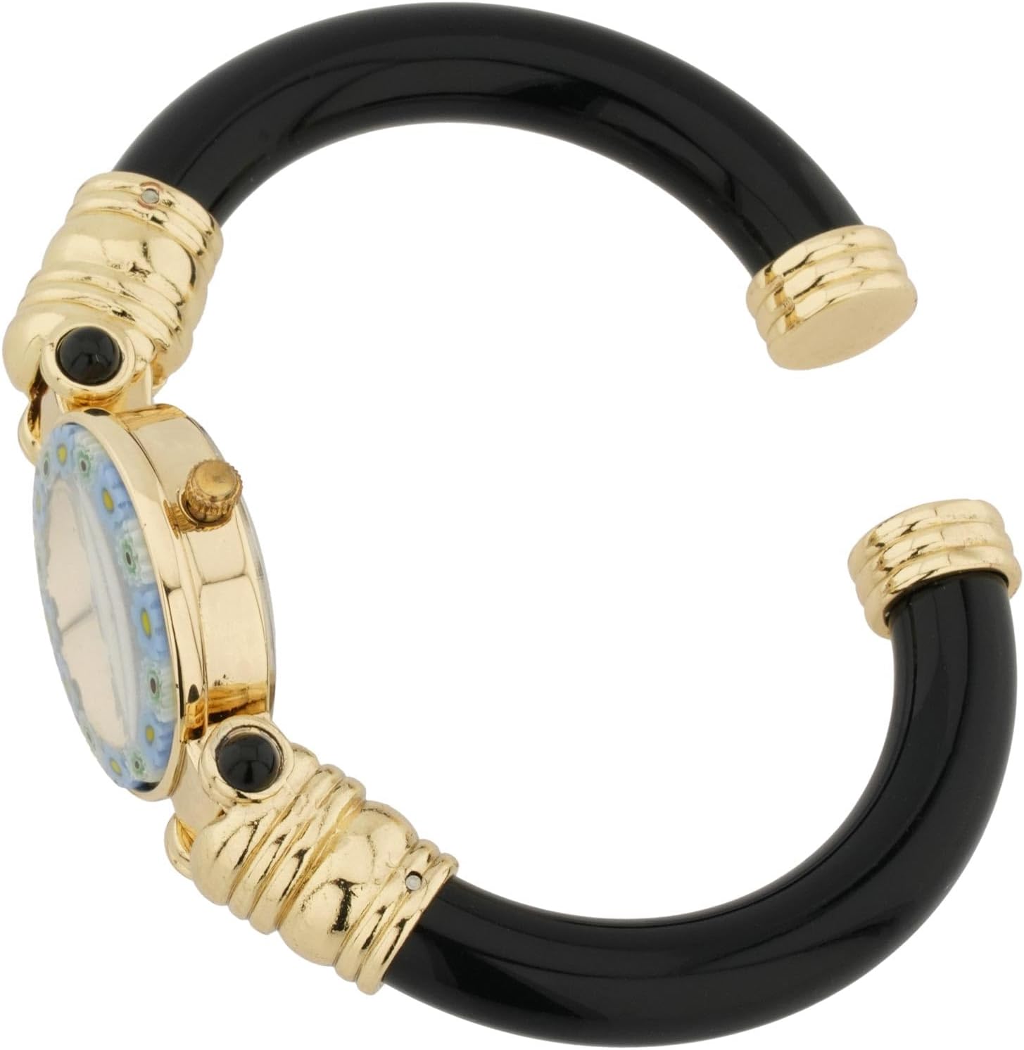 Glass Of Venice Murano Glass Millefiori Bangle Watch - Black