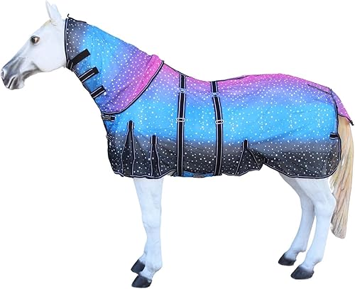 60 "Caballo Luz Verano Primavera Flujo de Aire Malla Flysheet Cuello Desprendible Galaxy 73157