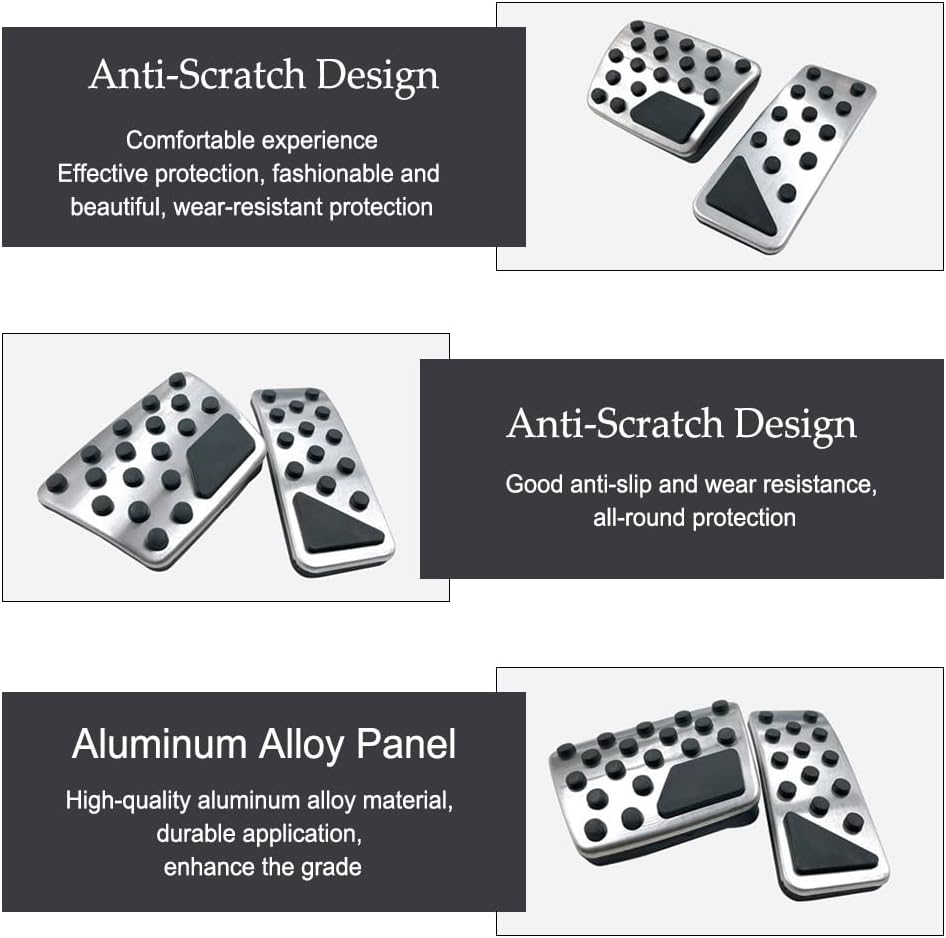 Foot Pedal Pad Replacement for Jeep Grand Cherokee 2011-2021/Dodge Durango 2011-2025/Journey 2011-2020, No Drilling Aluminum Brake and Accelerator Pedal Covers, Nonslip Car Pedal Pads - Image 4